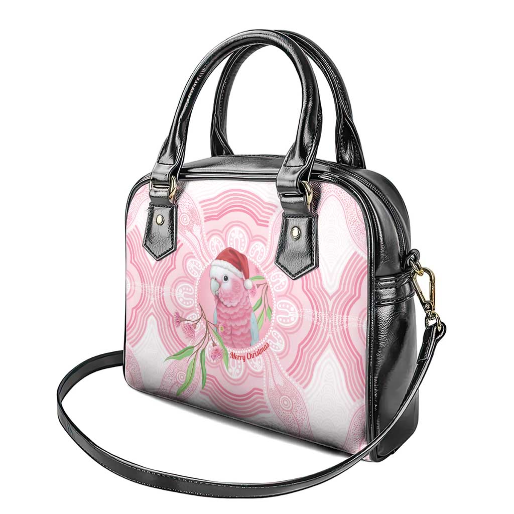 Funny Pink Galah Australia Christmas Shoulder Handbag Eucalyptus Blossoms Aboriginal Art - Aussie Hoodie