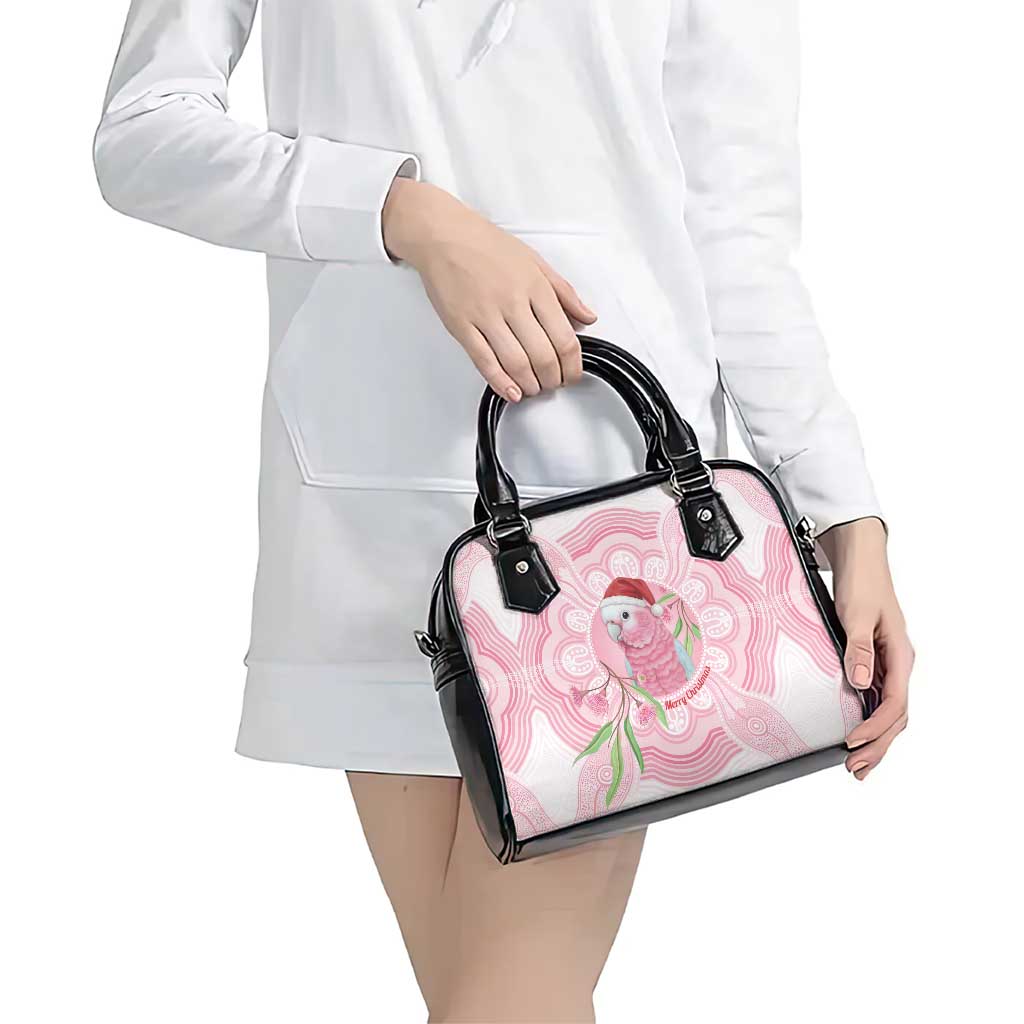 Funny Pink Galah Australia Christmas Shoulder Handbag Eucalyptus Blossoms Aboriginal Art - Aussie Hoodie