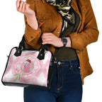 Funny Pink Galah Australia Christmas Shoulder Handbag Eucalyptus Blossoms Aboriginal Art - Aussie Hoodie