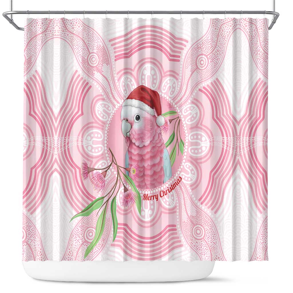 Funny Pink Galah Australia Christmas Shower Curtain Eucalyptus Blossoms Aboriginal Art - Aussie Hoodie