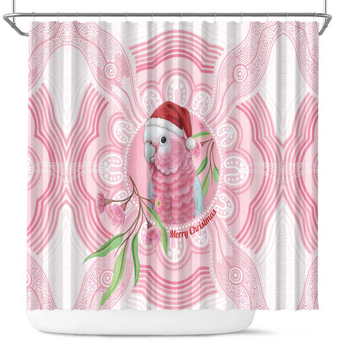 Funny Pink Galah Australia Christmas Shower Curtain Eucalyptus Blossoms Aboriginal Art - Aussie Hoodie
