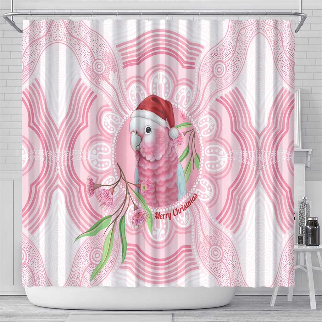 Funny Pink Galah Australia Christmas Shower Curtain Eucalyptus Blossoms Aboriginal Art - Aussie Hoodie
