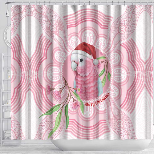 Funny Pink Galah Australia Christmas Shower Curtain Eucalyptus Blossoms Aboriginal Art - Aussie Hoodie