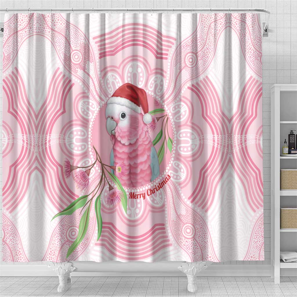 Funny Pink Galah Australia Christmas Shower Curtain Eucalyptus Blossoms Aboriginal Art - Aussie Hoodie