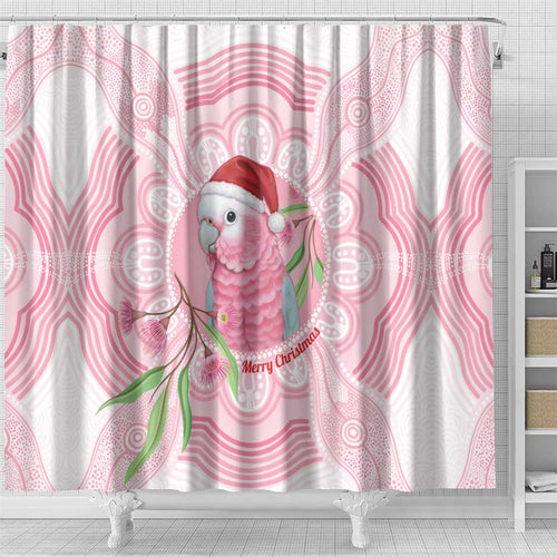 Funny Pink Galah Australia Christmas Shower Curtain Eucalyptus Blossoms Aboriginal Art - Aussie Hoodie