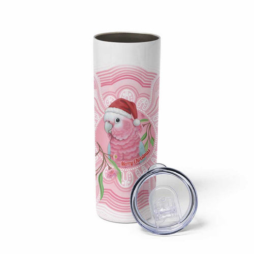 Funny Pink Galah Australia Christmas Skinny Tumbler Eucalyptus Blossoms Aboriginal Art - Aussie Hoodie