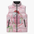 Funny Pink Galah Australia Christmas Sleeveless Puffer Jacket Eucalyptus Blossoms Aboriginal Art - Aussie Hoodie