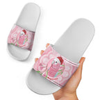 Funny Pink Galah Australia Christmas Slide Sandals Eucalyptus Blossoms Aboriginal Art - Aussie Hoodie