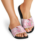 Funny Pink Galah Australia Christmas Slide Sandals Eucalyptus Blossoms Aboriginal Art - Aussie Hoodie