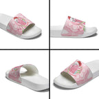 Funny Pink Galah Australia Christmas Slide Sandals Eucalyptus Blossoms Aboriginal Art - Aussie Hoodie