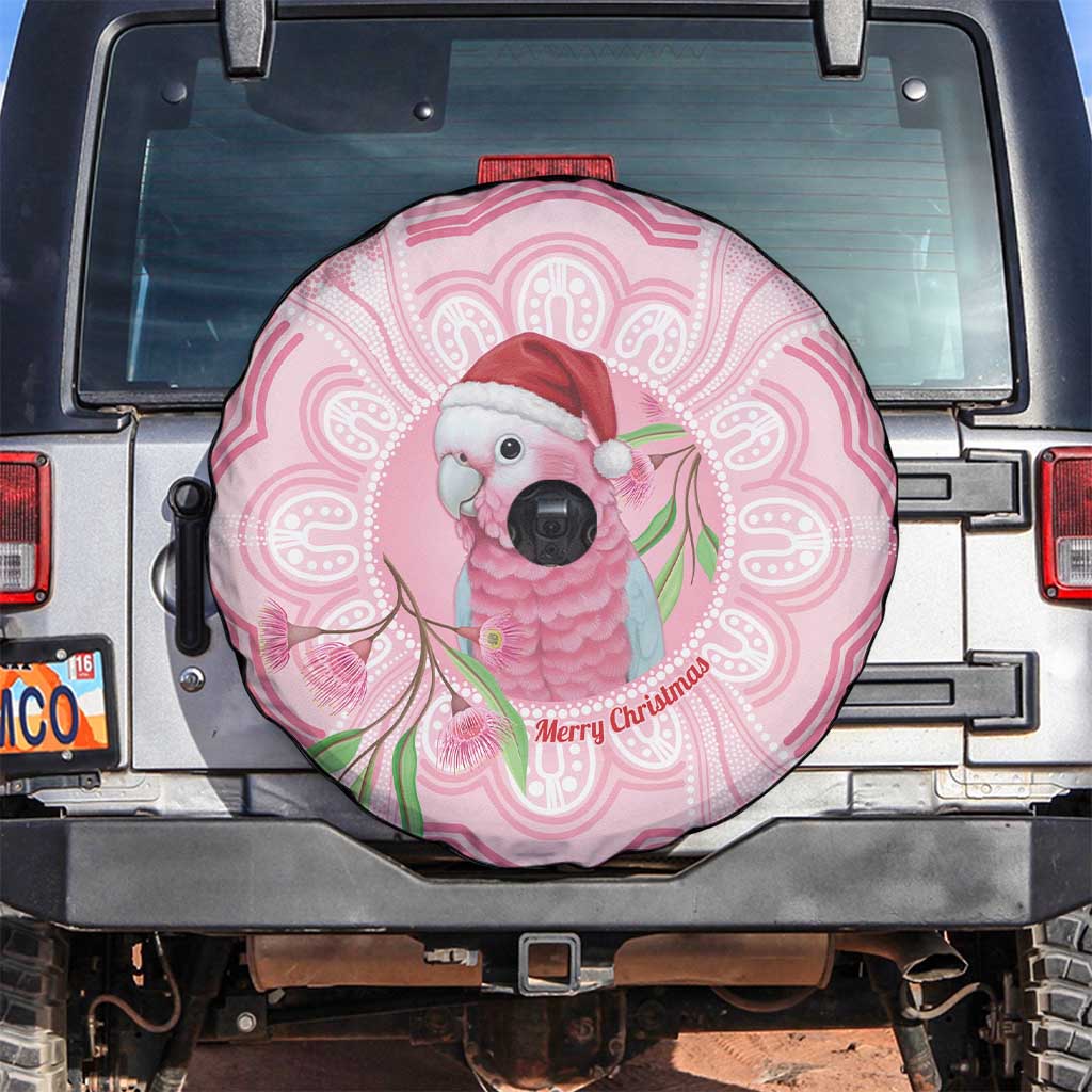 Funny Pink Galah Australia Christmas Spare Tire Cover Eucalyptus Blossoms Aboriginal Art - Aussie Hoodie