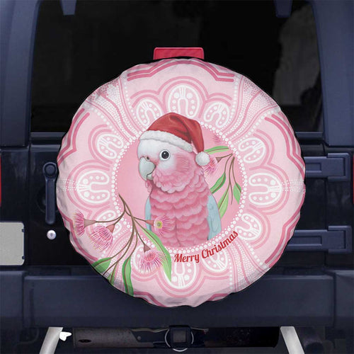 Funny Pink Galah Australia Christmas Spare Tire Cover Eucalyptus Blossoms Aboriginal Art - Aussie Hoodie