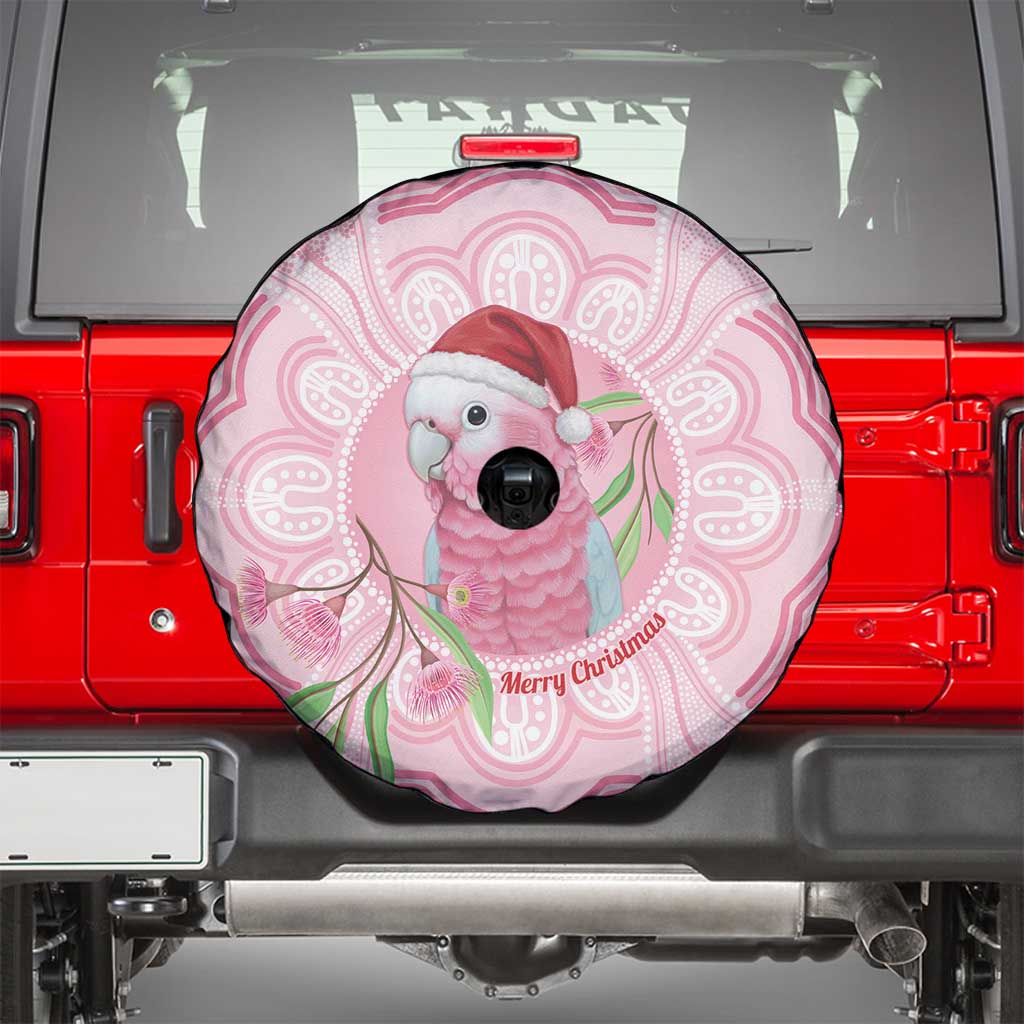 Funny Pink Galah Australia Christmas Spare Tire Cover Eucalyptus Blossoms Aboriginal Art - Aussie Hoodie