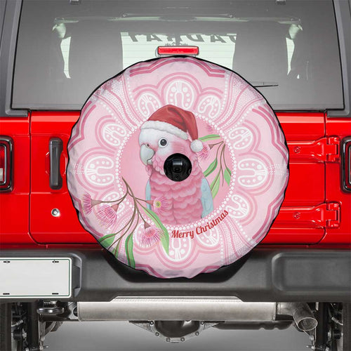 Funny Pink Galah Australia Christmas Spare Tire Cover Eucalyptus Blossoms Aboriginal Art - Aussie Hoodie