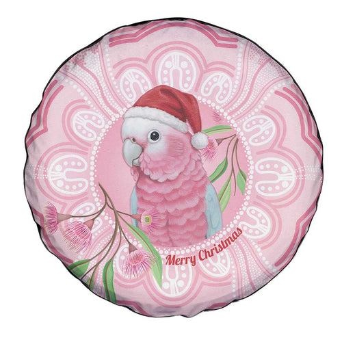 Funny Pink Galah Australia Christmas Spare Tire Cover Eucalyptus Blossoms Aboriginal Art - Aussie Hoodie