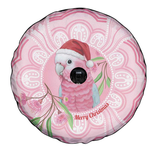 Funny Pink Galah Australia Christmas Spare Tire Cover Eucalyptus Blossoms Aboriginal Art - Aussie Hoodie