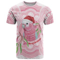 Funny Pink Galah Australia Christmas T Shirt Eucalyptus Blossoms Aboriginal Art - Aussie Hoodie
