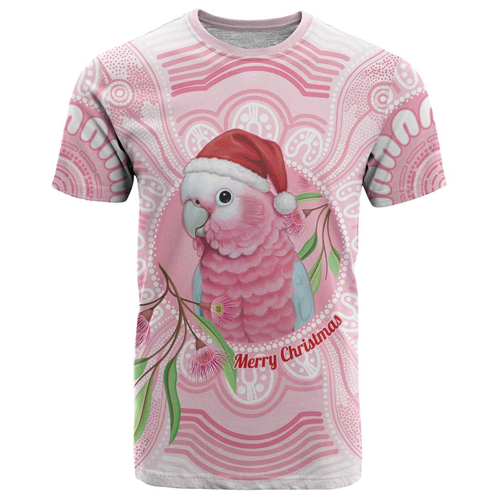 Funny Pink Galah Australia Christmas T Shirt Eucalyptus Blossoms Aboriginal Art - Aussie Hoodie
