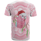 Funny Pink Galah Australia Christmas T Shirt Eucalyptus Blossoms Aboriginal Art - Aussie Hoodie