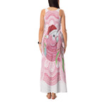 Funny Pink Galah Australia Christmas Tank Maxi Dress Eucalyptus Blossoms Aboriginal Art - Aussie Hoodie