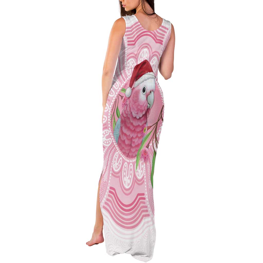 Funny Pink Galah Australia Christmas Tank Maxi Dress Eucalyptus Blossoms Aboriginal Art - Aussie Hoodie