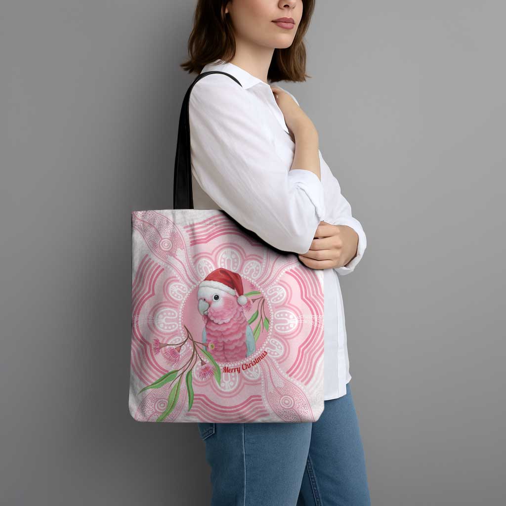 Funny Pink Galah Australia Christmas Tote Bag Eucalyptus Blossoms Aboriginal Art - Aussie Hoodie