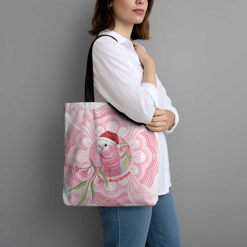 Funny Pink Galah Australia Christmas Tote Bag Eucalyptus Blossoms Aboriginal Art - Aussie Hoodie