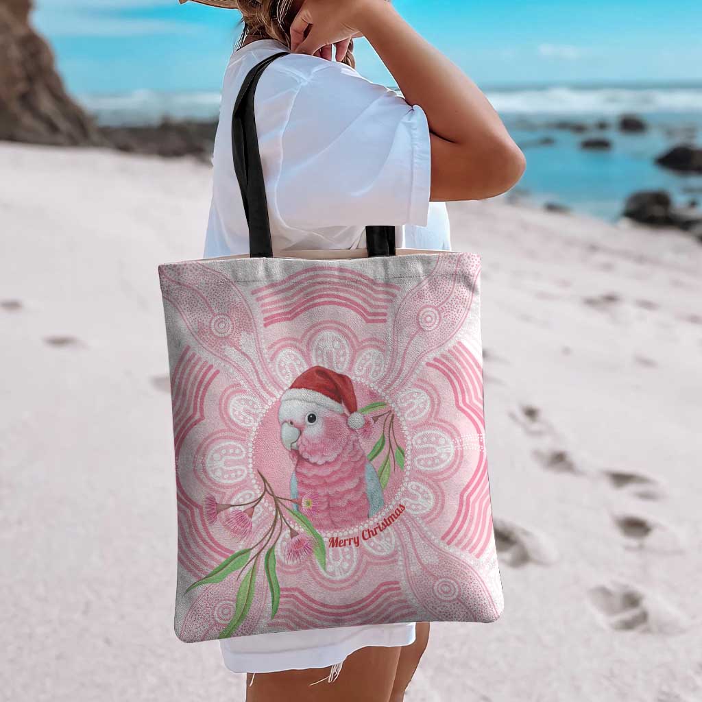 Funny Pink Galah Australia Christmas Tote Bag Eucalyptus Blossoms Aboriginal Art - Aussie Hoodie
