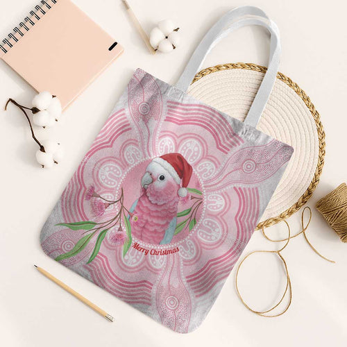 Funny Pink Galah Australia Christmas Tote Bag Eucalyptus Blossoms Aboriginal Art - Aussie Hoodie