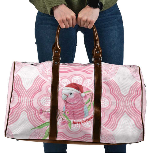 Funny Pink Galah Australia Christmas Travel Bag Eucalyptus Blossoms Aboriginal Art - Aussie Hoodie