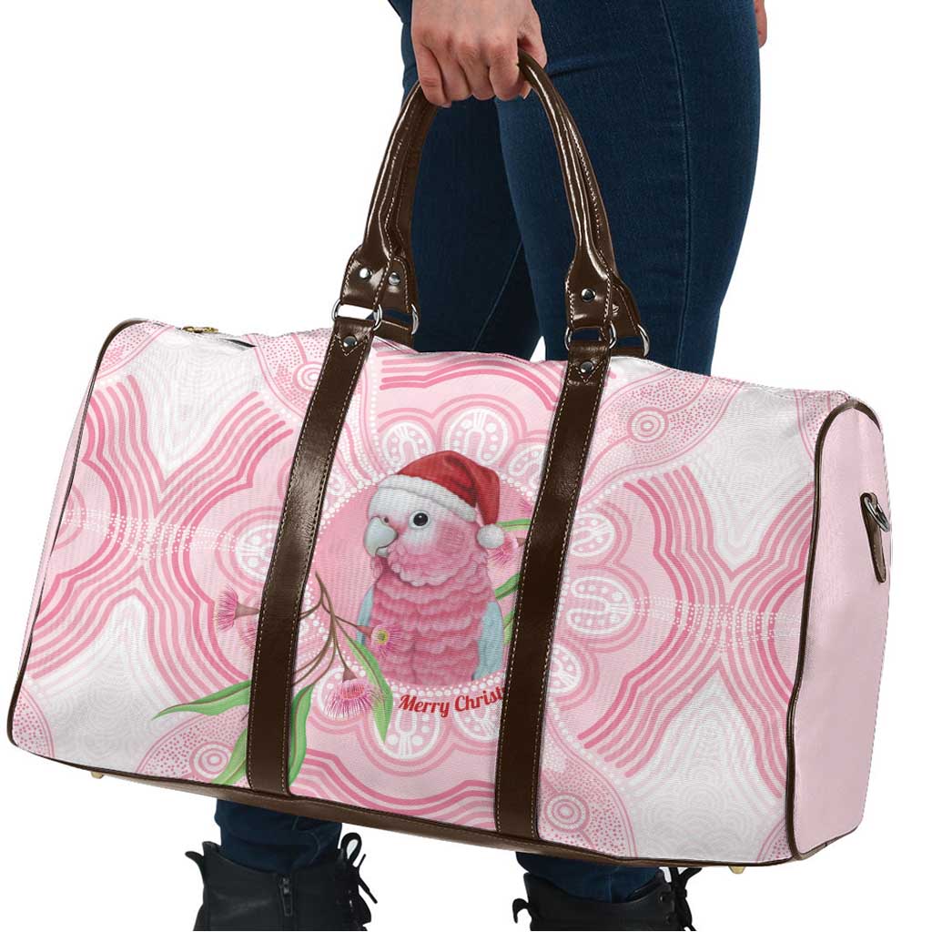 Funny Pink Galah Australia Christmas Travel Bag Eucalyptus Blossoms Aboriginal Art - Aussie Hoodie