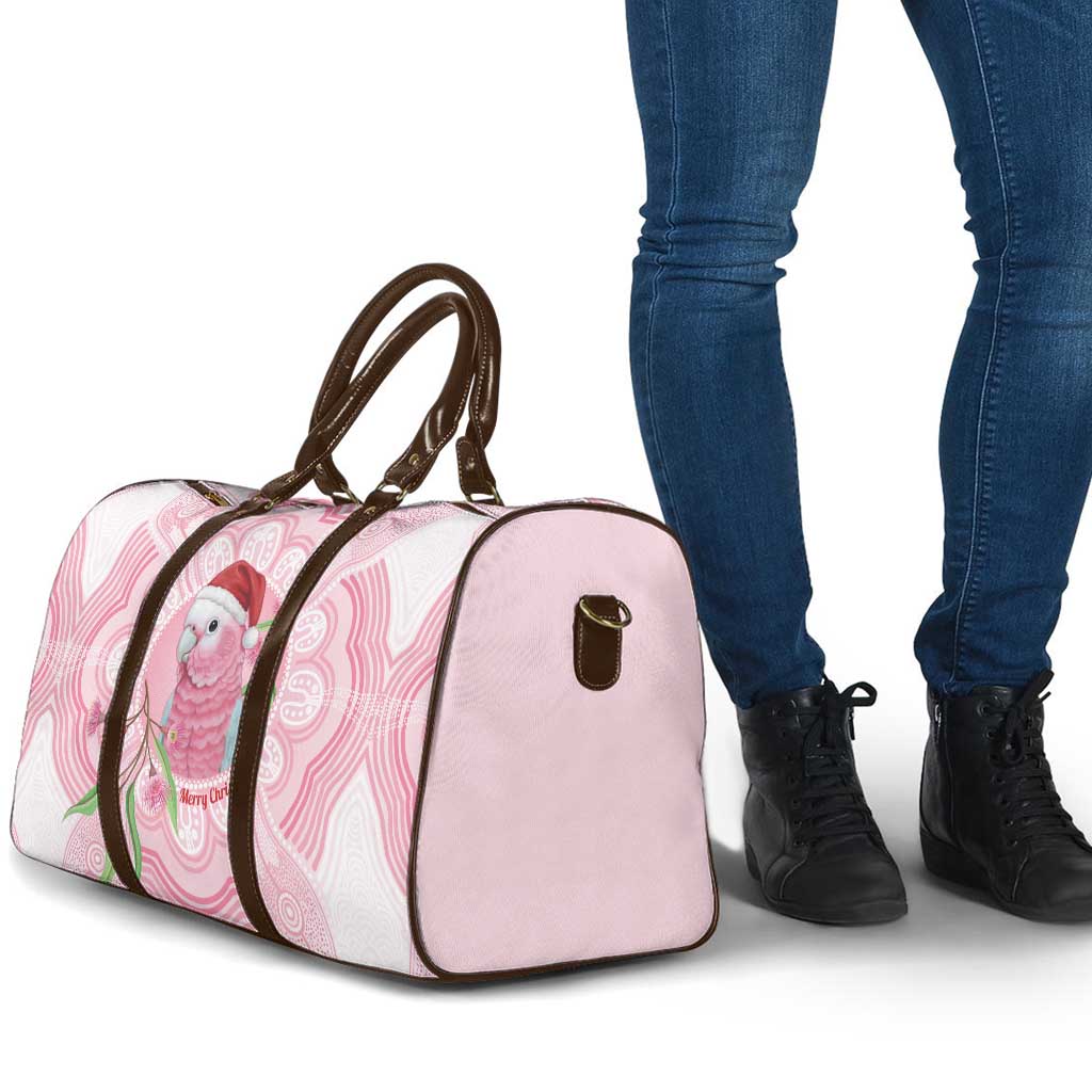 Funny Pink Galah Australia Christmas Travel Bag Eucalyptus Blossoms Aboriginal Art - Aussie Hoodie