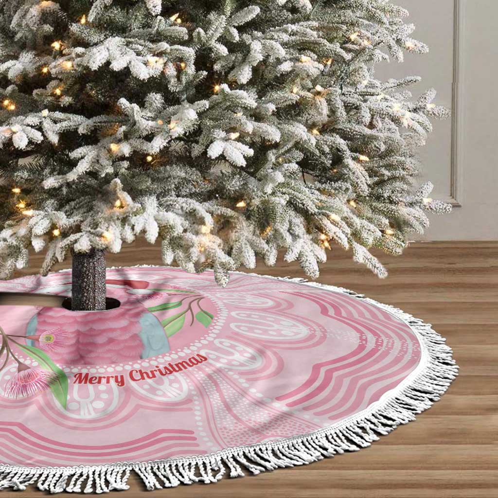 Funny Pink Galah Australia Christmas Tree Skirt Eucalyptus Blossoms Aboriginal Art - Aussie Hoodie
