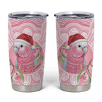 Funny Pink Galah Australia Christmas Tumbler Cup Eucalyptus Blossoms Aboriginal Art - Aussie Hoodie