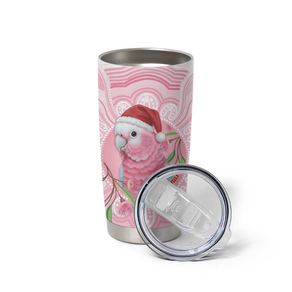 Funny Pink Galah Australia Christmas Tumbler Cup Eucalyptus Blossoms Aboriginal Art - Aussie Hoodie
