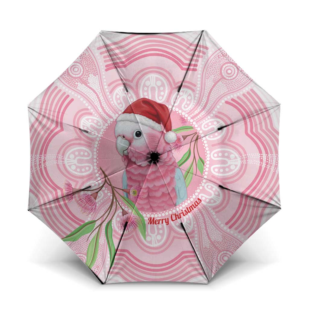 Funny Pink Galah Australia Christmas Umbrella Eucalyptus Blossoms Aboriginal Art - Aussie Hoodie
