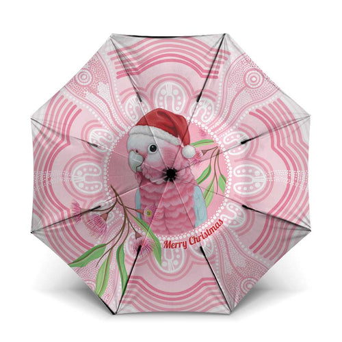Funny Pink Galah Australia Christmas Umbrella Eucalyptus Blossoms Aboriginal Art - Aussie Hoodie