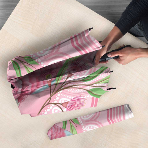 Funny Pink Galah Australia Christmas Umbrella Eucalyptus Blossoms Aboriginal Art - Aussie Hoodie
