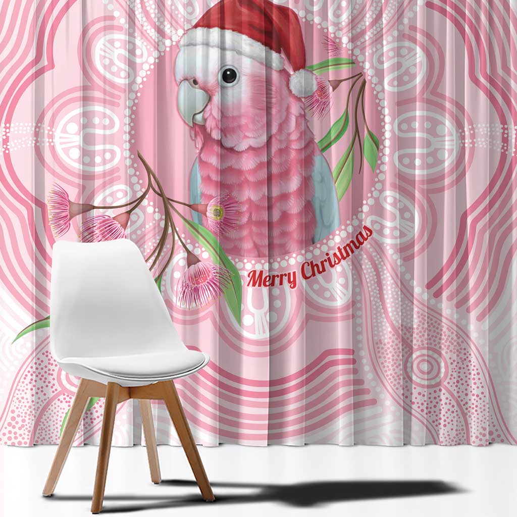 Funny Pink Galah Australia Christmas Window Curtain Eucalyptus Blossoms Aboriginal Art - Aussie Hoodie