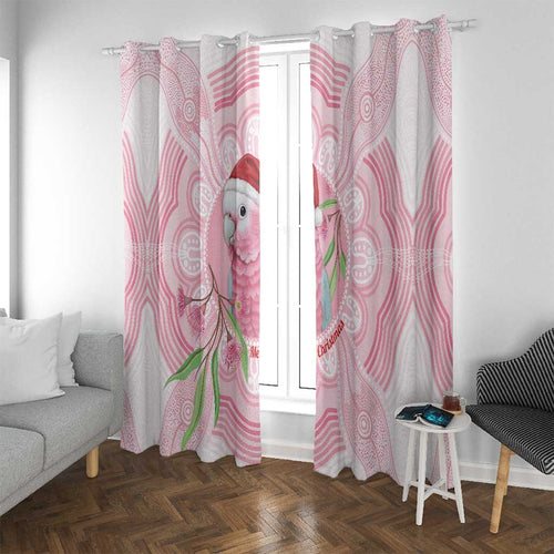 Funny Pink Galah Australia Christmas Window Curtain Eucalyptus Blossoms Aboriginal Art - Aussie Hoodie