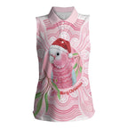Funny Pink Galah Australia Christmas Women Sleeveless Polo Shirt Eucalyptus Blossoms Aboriginal Art - Aussie Hoodie