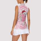 Funny Pink Galah Australia Christmas Women Sleeveless Polo Shirt Eucalyptus Blossoms Aboriginal Art - Aussie Hoodie