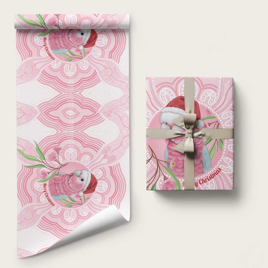 Funny Pink Galah Australia Christmas Wrapping Paper Eucalyptus Blossoms Aboriginal Art - Aussie Hoodie