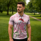 Funny Pink Galah Australia Christmas Zipper Polo Shirt Eucalyptus Blossoms Aboriginal Art - Aussie Hoodie