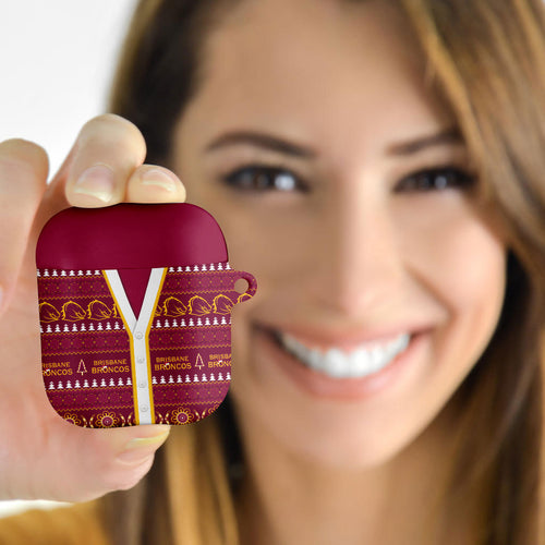 Brisbane Broncos Rugby Christmas AirPods Case Aboriginal Seamless Cardigan Inspired