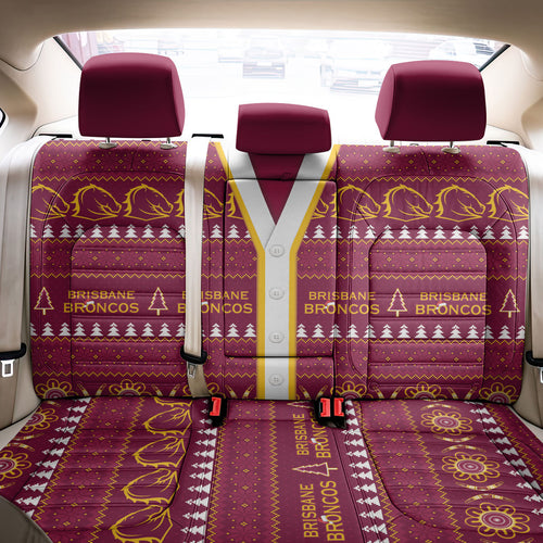 Brisbane Broncos Rugby Christmas Back Car Seat Cover Aboriginal Seamless Cardigan Inspired