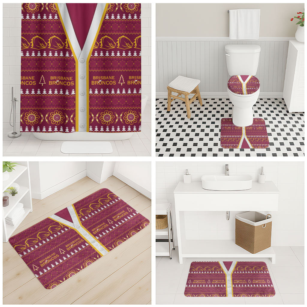 Brisbane Broncos Rugby Christmas Bathroom Set Aboriginal Seamless Cardigan Inspired