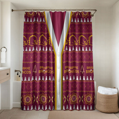Brisbane Broncos Rugby Christmas Bathroom Set Aboriginal Seamless Cardigan Inspired