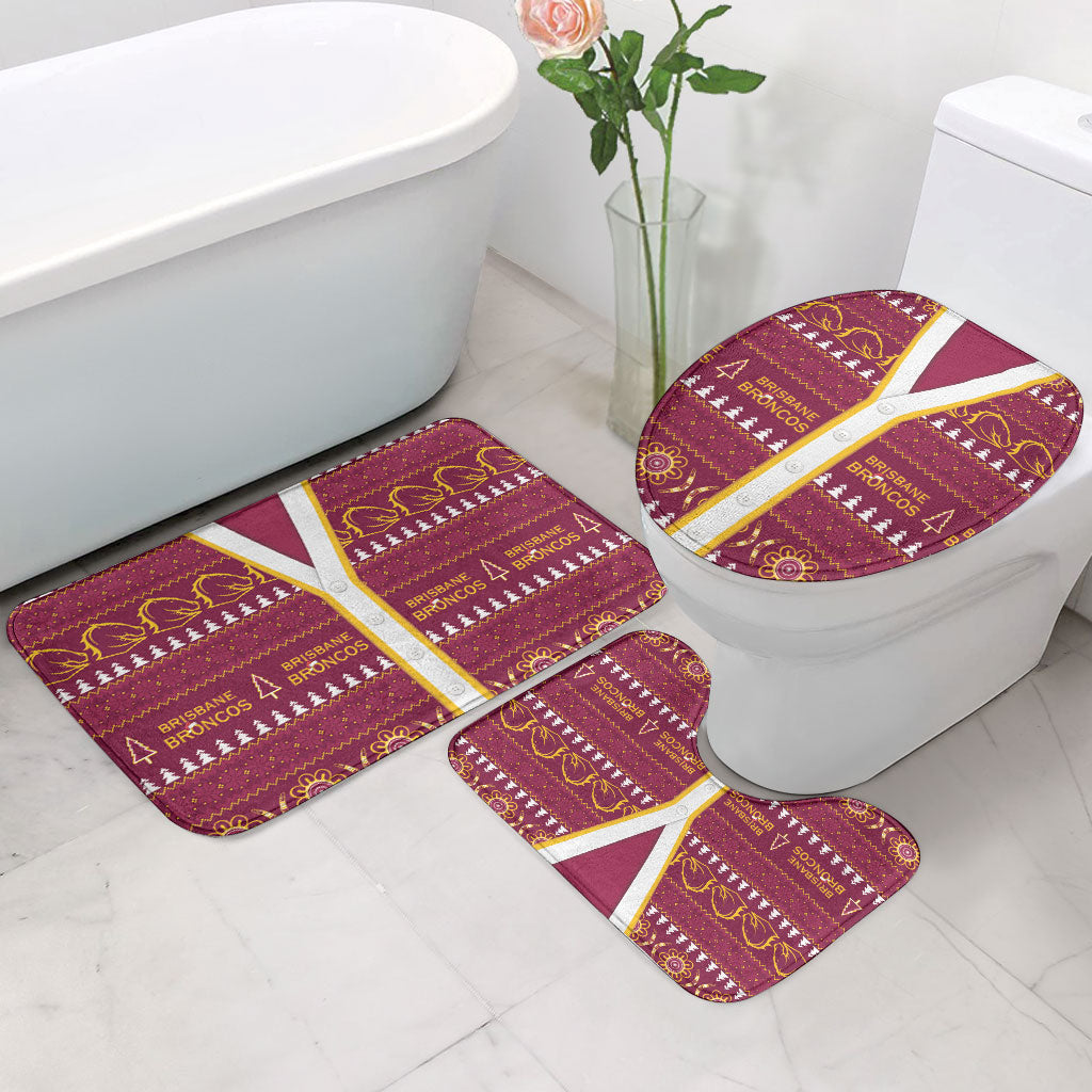 Brisbane Broncos Rugby Christmas Bathroom Set Aboriginal Seamless Cardigan Inspired