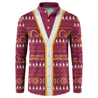 Brisbane Broncos Rugby Christmas Button Sweatshirt Aboriginal Seamless Cardigan Inspired